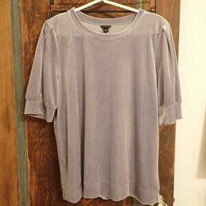 Ann Taylor Velour Blouse Silver Size Large
